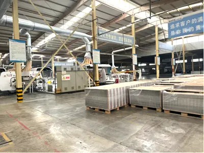 SPC Flooring production workshop