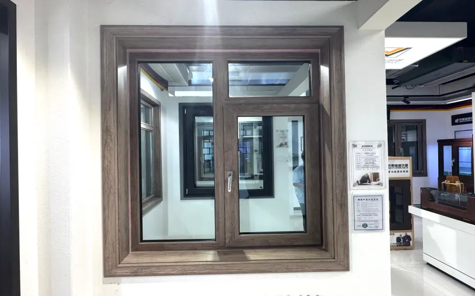 Showroom sample of thermal-break aluminum windows